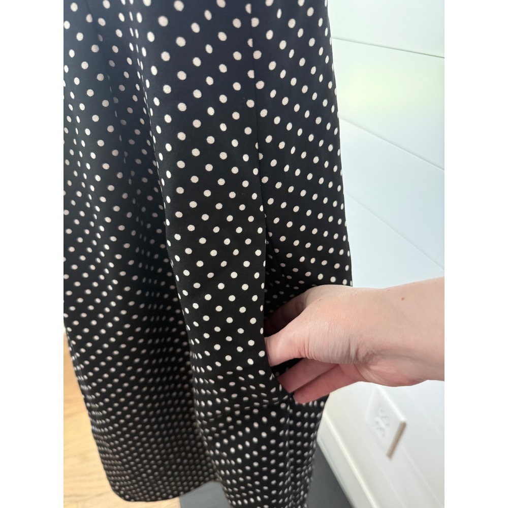 Anne Klein Black Dress with White Polka Dots Size 14W - Picture 8 of 16
